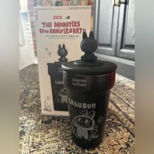 POP MART The Monsters LABUBU Black Ceramic Tumbler with Lid